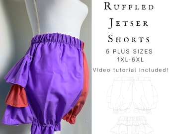 Plus Size Renaissance Faire Jester shorts Sewing Pattern PDF | Clown Costume Cosplay | 1XL-6XL