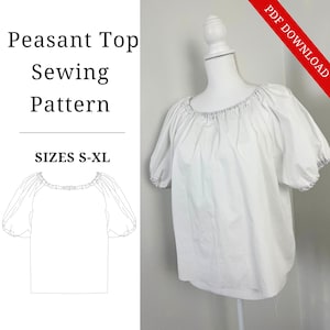 Renaissance Faire Peasant Blouse Sewing pattern - LARP SCA Halloween Cosplay