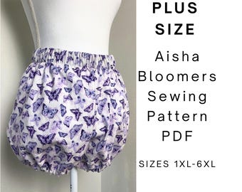 Plus size Bloomer Sewing Pattern | Aisha Bloomers |Elastic Waist Beginner Sewing| 1XL - 6XL
