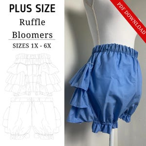 PLUS SIZE Renaissance Faire Jester Clown Bustle Bloomer shorts Womens Sewing Pattern