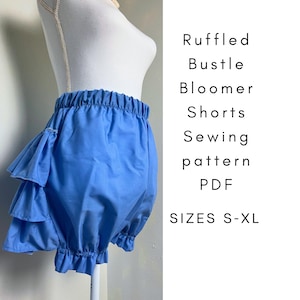 Patrón de costura en PDF para pantalones cortos bombachos con volantes / Pantalones cortos victorianos estilo bufón burlesco Ouji Kodona / Tallas S-XL