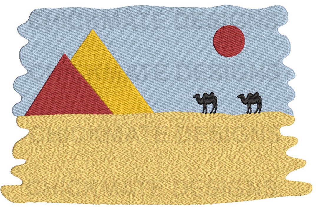 Pyramid Embroidery Design Egyptian Machine Embroidery Sand Etsy