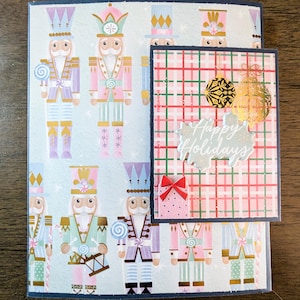 Pink Christmas Folio - Mini Scrapbook Album - Photo Album - Keepsake