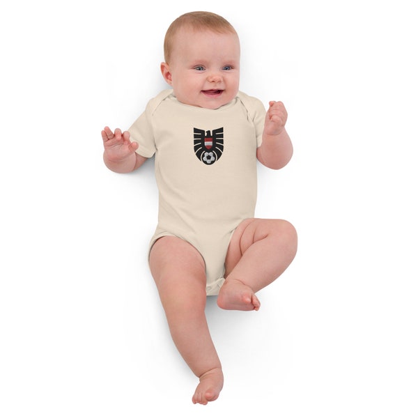 Babystrampler aus Bio-Baumwolle | Österreich ÖFB | Besticktes Design