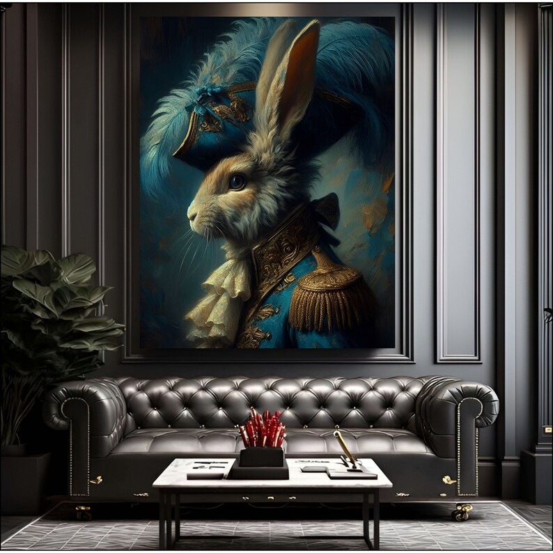 Rabbit Portrait Art, Rabbit Art Print, Renaissance Rabbit Portrait ...