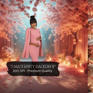 Floral Maternity Photography Background: Romantic Blossoms (Digital Download, 6000x6000 px JPGs)