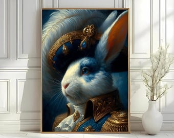 Ritratto di coniglio vittoriano: stampa di animali rinascimentali (download digitale)