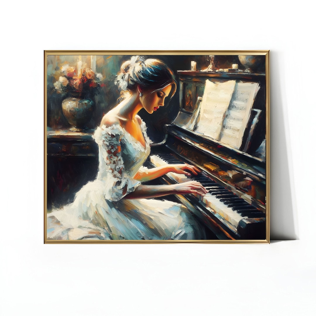 Piano Art Print, Piano Wall Art, Music Lover Gift, Dark Portrait Print ...