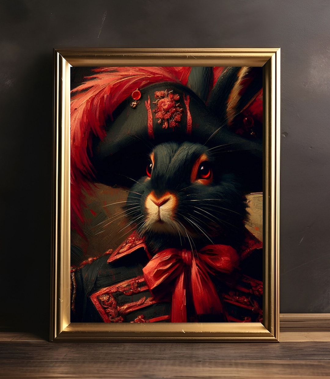 Renaissance Rabbit Portrait, Rabbit Portrait Art, Rabbit Art Print ...