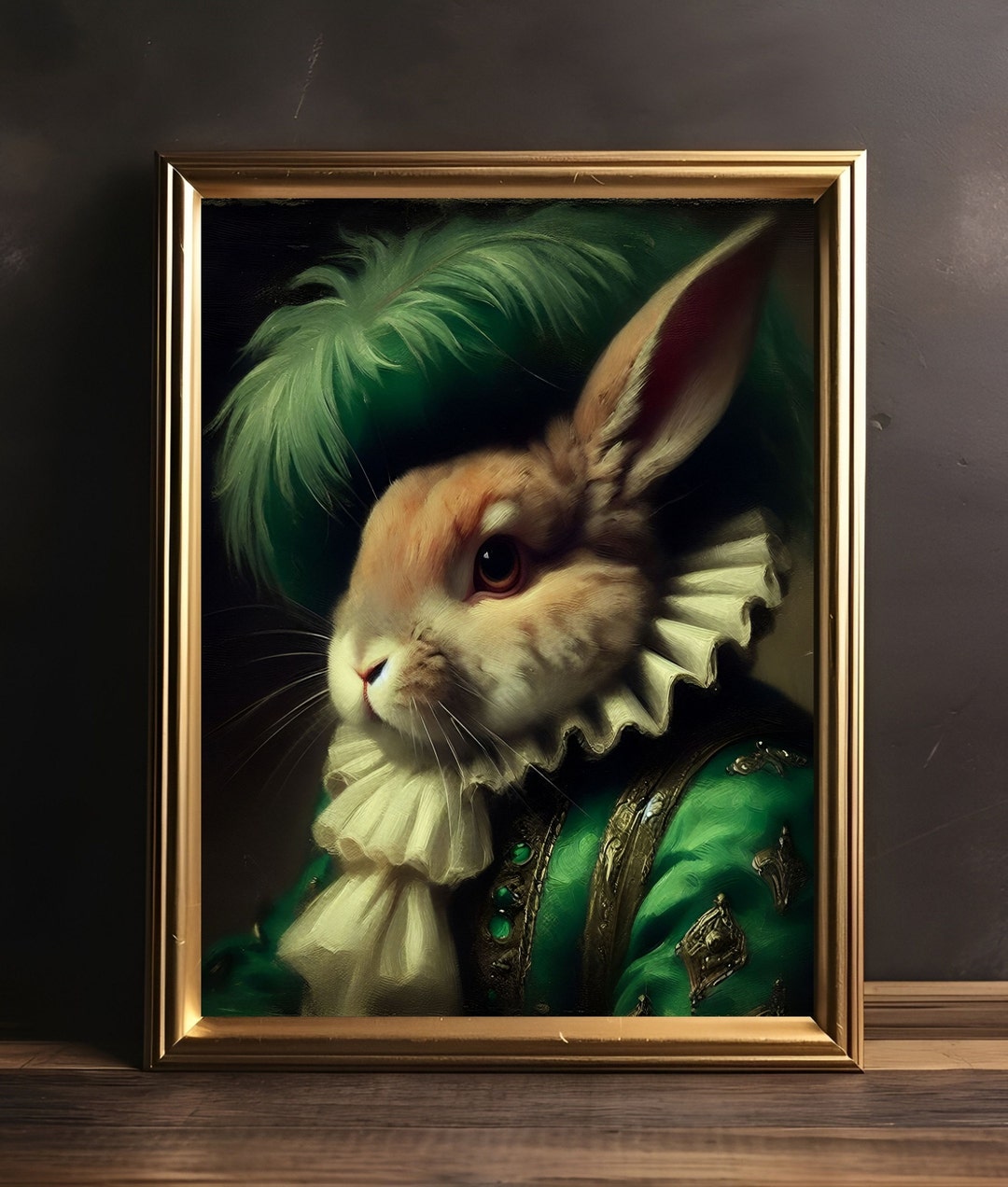Rabbit Art Print, Renaissance Rabbit Portrait, Rabbit Portrait Art ...