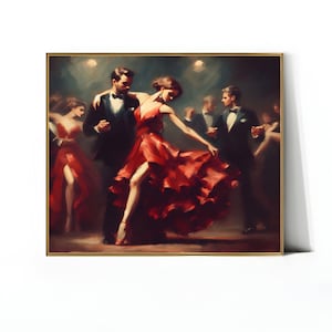Tanzendes Paar, Tanzende Wandkunst, Tanzendes Wanddekor, Tanz Malerei Geschenk, Tanzendes Paar Kunst, Tänzerin Wandkunst