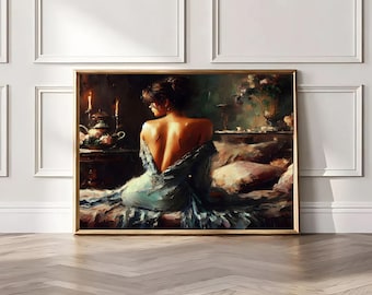 Moody Victorian Woman Portrait Print: Dark Academia Wall Art (Digital Download)