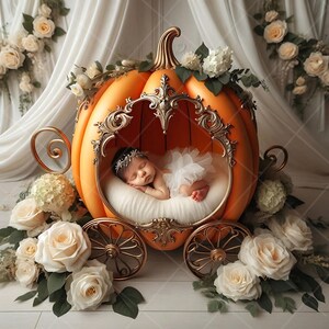 Neugeborenen digitaler Hintergrund, Princess Cart, Blumen Kinderwagen, Fine Art Fotografie digitaler Hintergrund, Fotografie-Overlays, Kreativer Verbundstoff