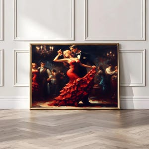 Victorian Dancing Couple Print: Romantic Ballroom Art (Digital Download
