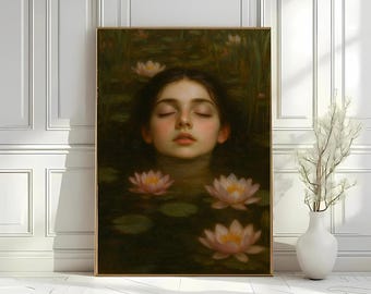 Ophelia Dark Academia Print: Gothic Victorian Portrait (Digital Download)