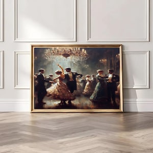 Victorian Ballroom Art Print: Dancing Couple, Vintage Style (Digital Download)