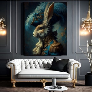 Rabbit Portrait Art, Rabbit Art Print, Renaissance Rabbit Portrait ...