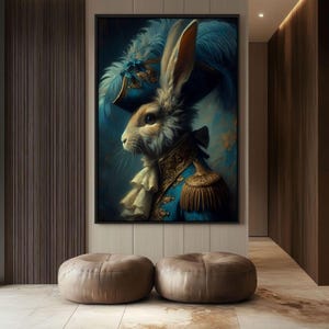 Victorian Rabbit Portrait Print: Renaissance Style Animal Art (Digital Download image 8