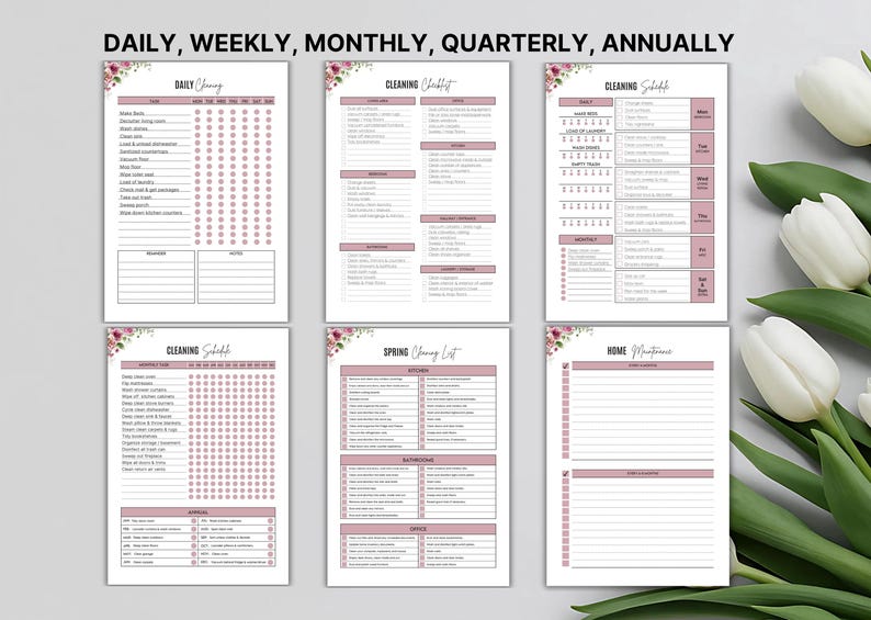 ADHD Cleaning Planner Bundle: Editable Canva Checklists (PDF Download ...