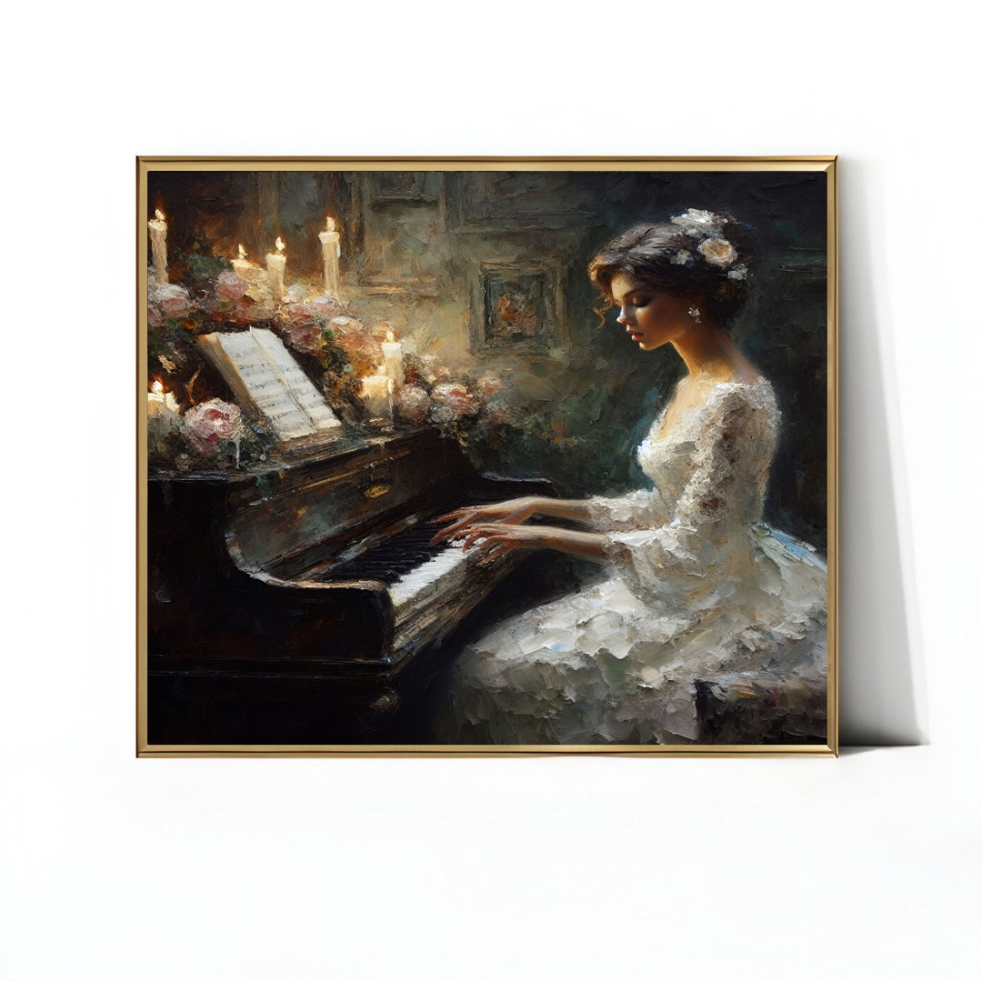 Piano Art Print, Piano Wall Art, Music Lover Gift, Dark Portrait Print ...