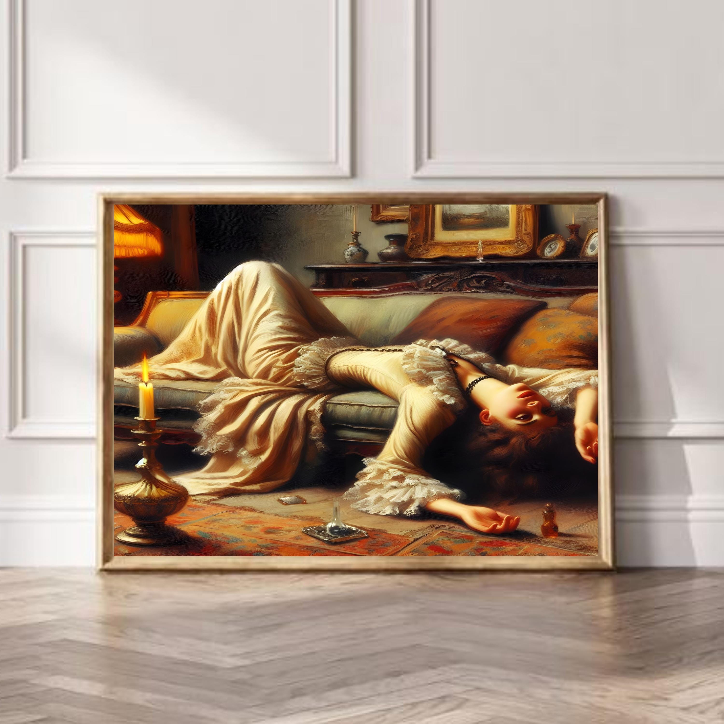 Victorian Woman Portrait Painting: Moody Vintage Art Print (digital ...