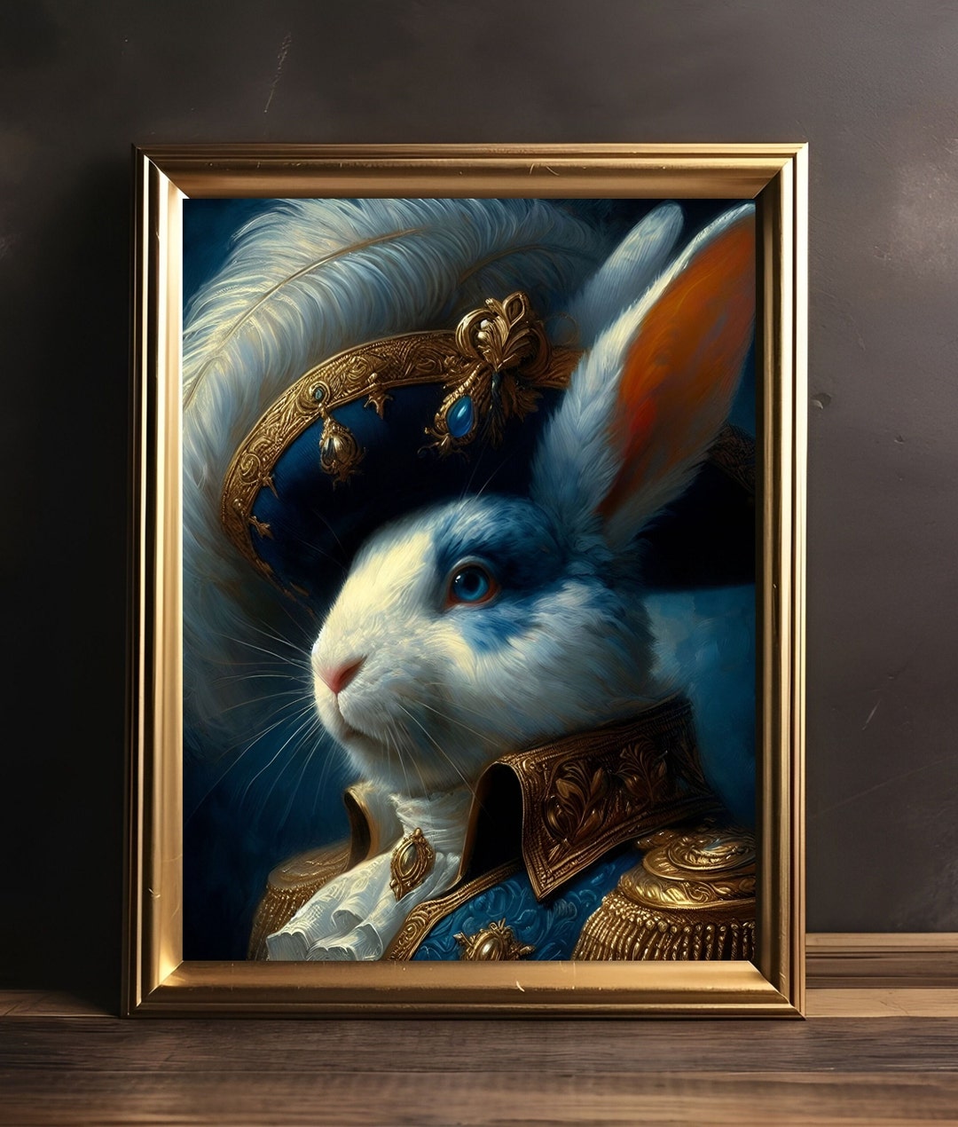 Renaissance Rabbit Portrait, Rabbit Portrait Art, Rabbit Art Print ...