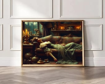 Victorian Woman Portrait Print: Moody Vintage Wall Art (Digital Download