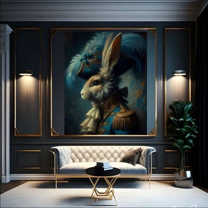 Rabbit Portrait Art, Rabbit Art Print, Renaissance Rabbit Portrait ...