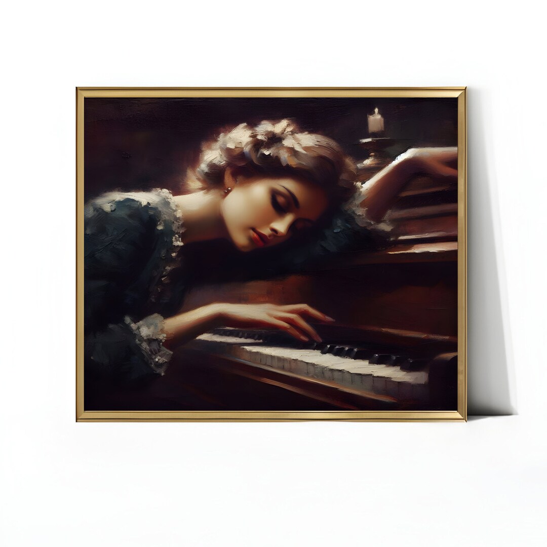 Piano Art Print, Piano Wall Art, Music Lover Gift, Dark Portrait Print ...
