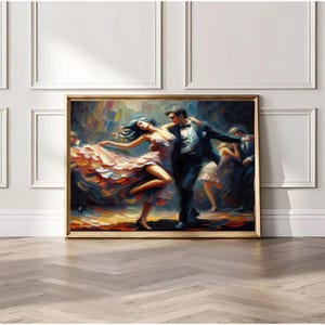 Vintage Dancing Couple Art Print: Victorian Romantic Painting (Digital Download)