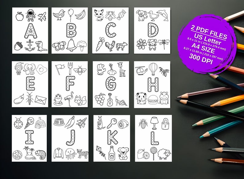 Doadot Alphabet Printable Worksheets, Activity for Kids and Toddlers