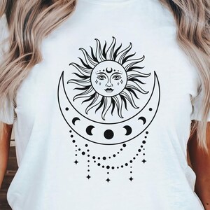 Moon And Sun T-shirt, Moon Shirt, Astrology Tshirt, Astronomy Shirt, Moon Lover, Moon Child, Astrology Gift, Astronomy Tshirt, Spiritual Tee