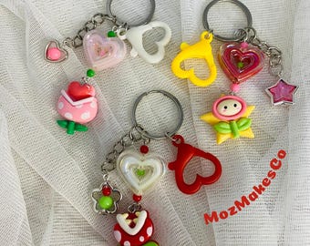 Gamer Plant Keychain: Handmade Mario Inspired Gaming Charms
