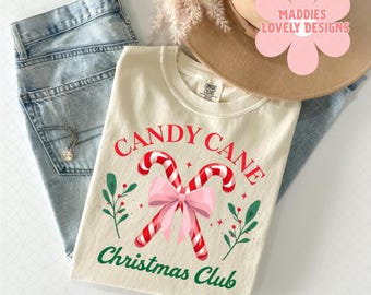 レトロなクリスマスキャンディケーンPNG：ホリデー昇華プリントデザイン（デジタルダウンロード）