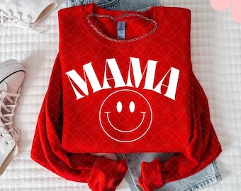 Mama Smiley Face PNG: Mom Life, Motherhood (Digital Download)