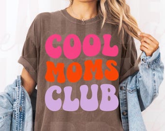 Retro Moms Club PNG, Trendy Mama Sublimation (Téléchargement numérique)