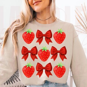 Strawberry Coquette PNG: Girly Retro Summer Design (Digital Download)