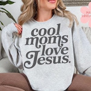 Coole Mütter lieben Jesus PNG, Christian Mom Design (Digitaler Download)