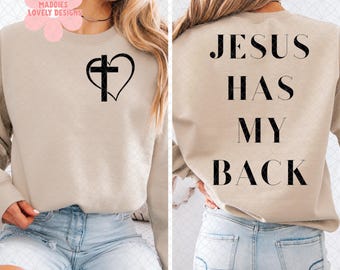 Jesus Has My Back PNG: Christian Faith Design (Digital Download)