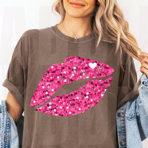 Glittery Lips PNG, pink lips, Valentines day png, Valentines lips png, lips png, kisses png, love png, hearts png,Valentines day sublimation