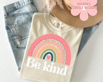 Be Kind PNG: Rainbow Inspirational Quote (Digital Download)