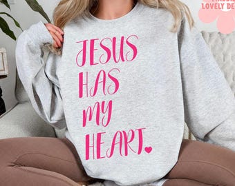Jesus Has My Heart PNG: Religious Sublimation Design (Digital Download)