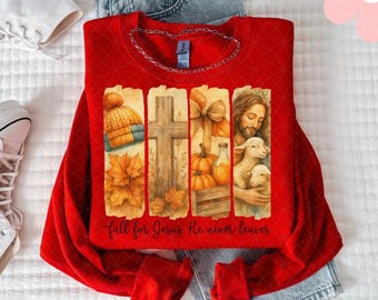 Fall for Jesus PNG: Christian Sublimation Design (Digital Download)