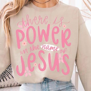 Jesus Name PNG: Glaubensbasiertes Bibelversdesign (Digitaler Download