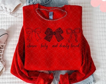 Christian Bow PNG, Chosen Holy Dearly Loved Design (Digital Download)