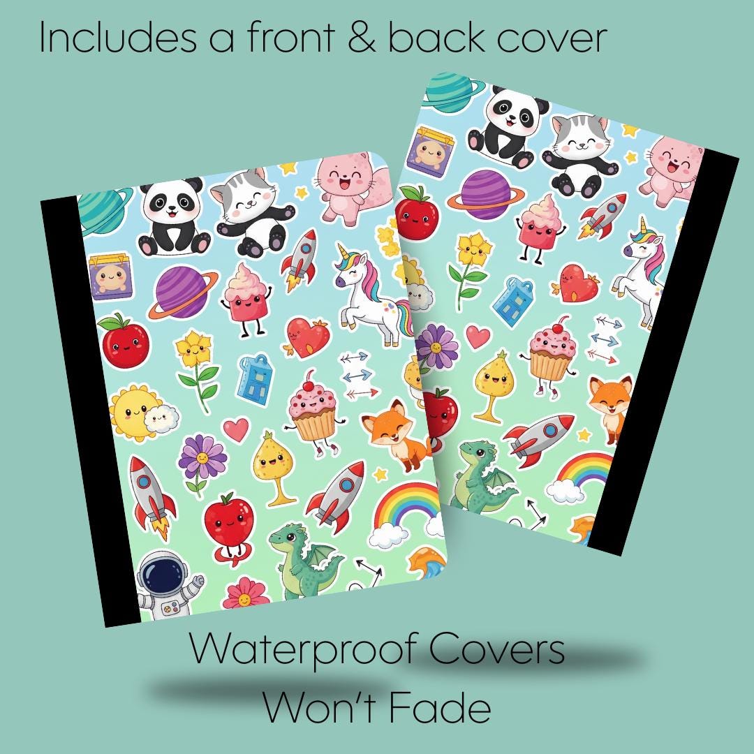 Stickers Mini Composition Notebook & Covers, School Supplies, Back to ...