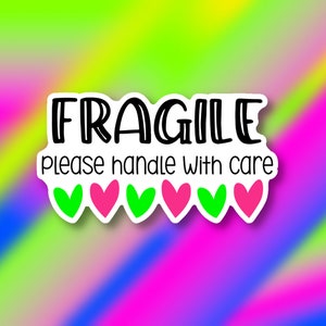 Fragile Please Handle With Care Happy Mail Stickers, Packaging Stickers, Happy Mail, Small Business, Sticker Sheet, Packaging Material