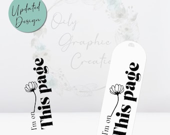 This Page UV DTF Bookmark Decal, Bookmark, Book, Reading, Decal, Marker, Clear, Transfer, Wrap, Read, Flower, Page, Flower, Flowers