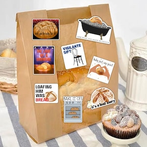Brot Wortspiel, Sticker Bogen, Small Business, Sticker Bogen, Verpackungsmaterial, Geschenk, Liebe, Aufkleber, Handgemacht, Brot Tasche, Sauerteig