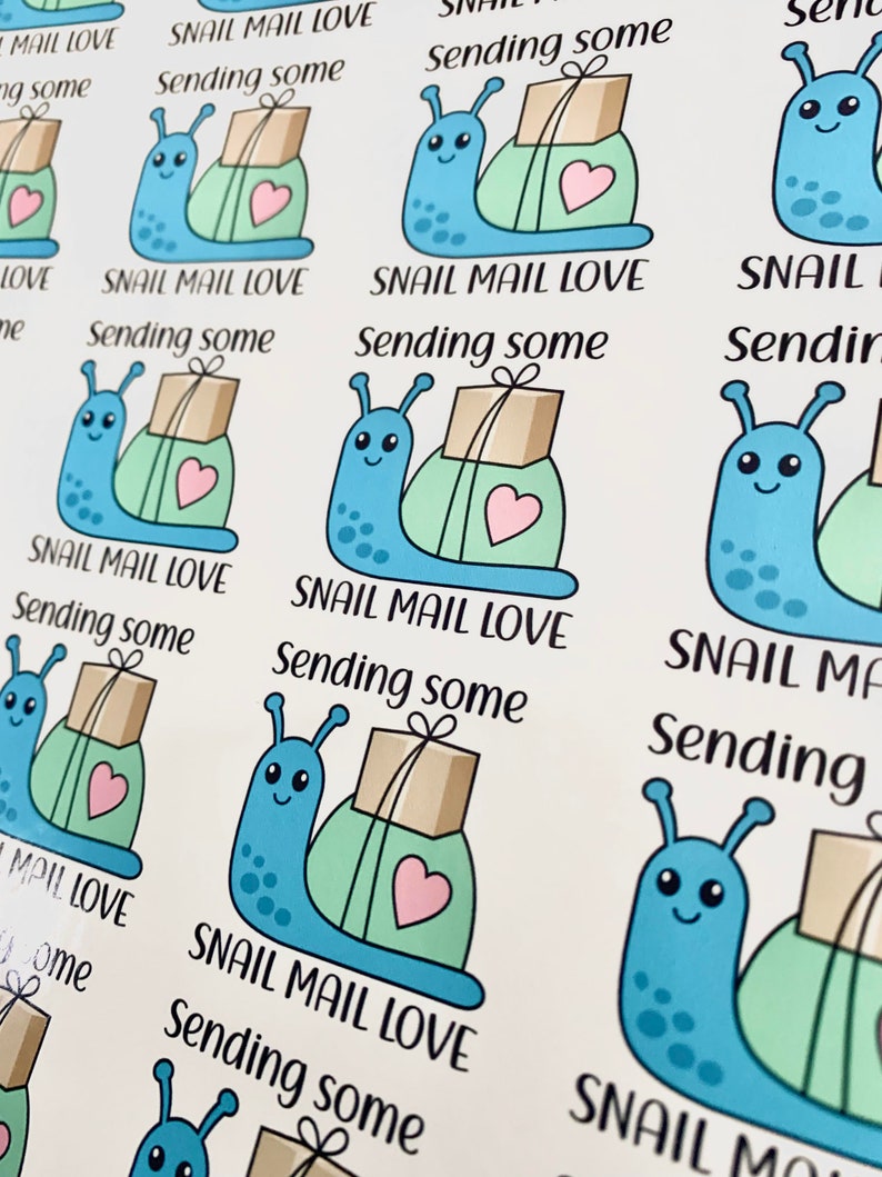 Send Out Sticker Pink Heart Shell Snail Happy Mail Stickers, Packaging Stickers, Happy ...